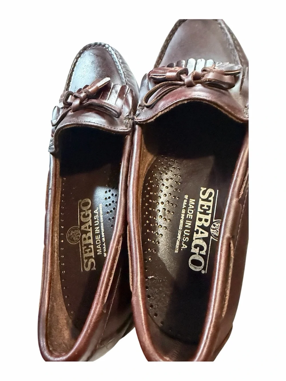 Sebago Brown Leather Walking Loafers Women's Size 7.5 Gently Used Pic For Scuff